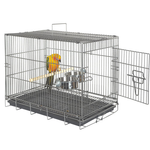 Archie & Oscar Cy 38Cm Flat Top Travel Bird Cage with Perch Wayfair.co.uk